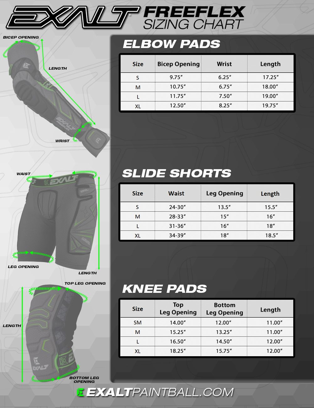 Elbow Pad Size Chart