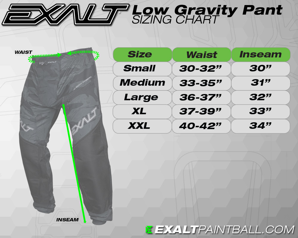 medium pants size chart